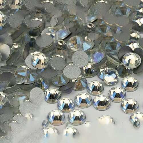 10.000 Stück Großhandels-Glas-Strasssteine ohne Hotfix, Glitzerkristall, flache Rückseite, Strass, Edelstein, Nagelkunst, Diamant-Dekoration, 060 Mondlicht, SS6 – 10 10.000 Stück Großhandels-Glas-Strasssteine ohne Hotfix, Glitzerkristall, flache Rückseite, Strass, Edelstein, Nagelkunst, Diamant-Dekoration, 060 Mondlicht, SS6 – 10 von QOVBD