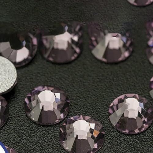 10.000 Stück Großhandels-Glas-Strasssteine ohne Hotfix, Glitzerkristall, flache Rückseite, Strass-Edelstein, Nagelkunst, Diamant-Dekoration, 032 Heller Amethyst, SS6 von QOVBD