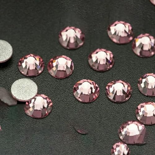10.000 Stück Großhandels-Glas-Strasssteine ohne Hotfix, Glitzerkristall, flache Rückseite, Strass-Edelstein, Nagelkunst, Diamant-Dekoration – 040 Hellrosa – SS20 – 10.000 Stück Großhandels-Glas-Strasssteine ohne Hotfix, Glitzerkristall, flache Rückseite, Strass-Edelstein, Nagelkunst, Diamant-Dekoration – 040 Hellrosa – SS20 – von QOVBD