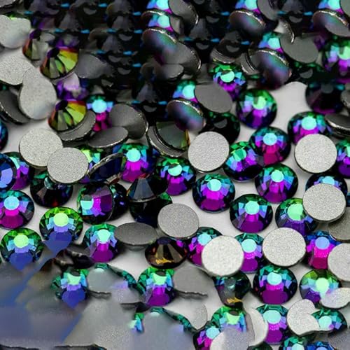 10.000 Stück Großhandels-Glas-Strasssteine ohne Hotfix, Glitzerkristall, flache Rückseite, Strassstein, Edelstein, Nagelkunst, Diamant-Dekoration – 064 Green Flare – 10.000 Stück Großhandels-Glas-Strasssteine ohne Hotfix, Glitzerkristall, flache Rückseite, Strassstein, Edelstein, Nagelkunst, Diamant-Dekoration – 064 Green Flare – von QOVBD