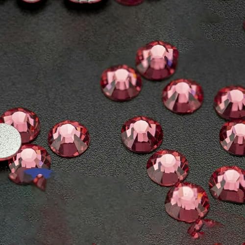 10.000 Stück Großhandels-Glas-Strasssteine ohne Hotfix, Glitzerkristall, flache Rückseite, Strassstein, Edelstein, Nagelkunst, Diamantdekoration, 041 Rose, SS20 – 10 von QOVBD