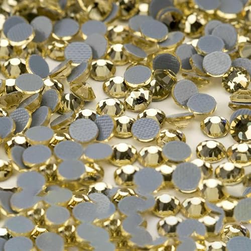 10.000 Stück Großhandels-Glaskristall-Hotfix-Strasssteine mit flacher Rückseite, Glitzer-Strasssteine für DIY-Stoffkleidung, 004 Jonquil, SS16 – 10.000 (Stück) von QOVBD