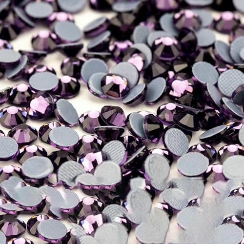 10.000 Stück Großhandels-Glaskristall-Hotfix-Strasssteine mit flacher Rückseite, Glitzer-Strasssteine für DIY-Stoffkleidung, 035 Tansanit, SS10 – 10.000 (Stück) von QOVBD