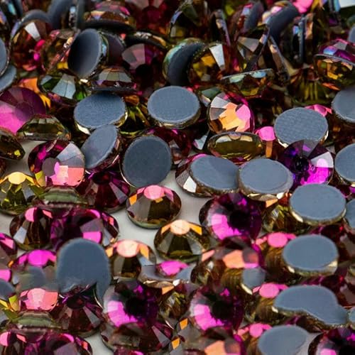 10.000 Stück Großhandels-Glaskristall-Hotfix-Strasssteine mit flacher Rückseite, Glitzer-Strasssteine für DIY-Stoffkleidung, 038 Rose Flare, SS12 – 10.000 (Stück) von QOVBD