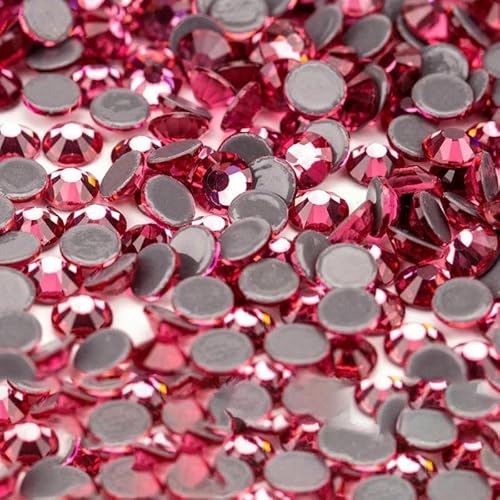 10.000 Stück Großhandels-Glaskristall-Hotfix-Strasssteine mit flacher Rückseite, Glitzer-Strasssteine für DIY-Stoffkleidung, 041 Rose, SS20 – 10.000 (Stück) von QOVBD