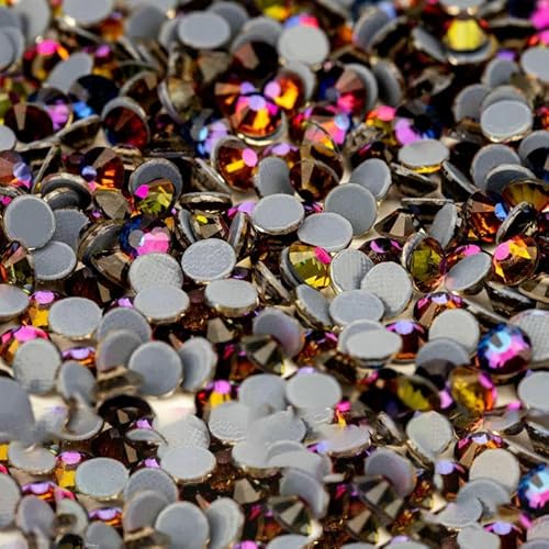 10.000 Stück Großhandels-Glaskristall-Hotfix-Strasssteine mit flacher Rückseite, Glitzer-Strasssteine für DIY-Stoffkleidung, 063 Blue Flare, SS10 – 10.000 (Stück) von QOVBD