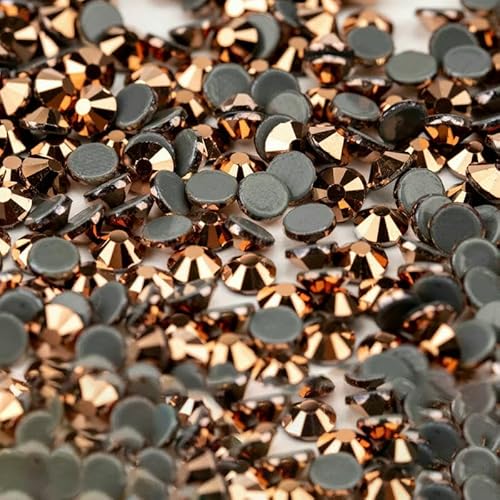 10.000 Stück Großhandels-Glaskristall-Hotfix-Strasssteine mit flacher Rückseite, Glitzer-Strasssteine für DIY-Stoffkleidung, 069 Roségold, SS10 – 10.000 (Stück) von QOVBD