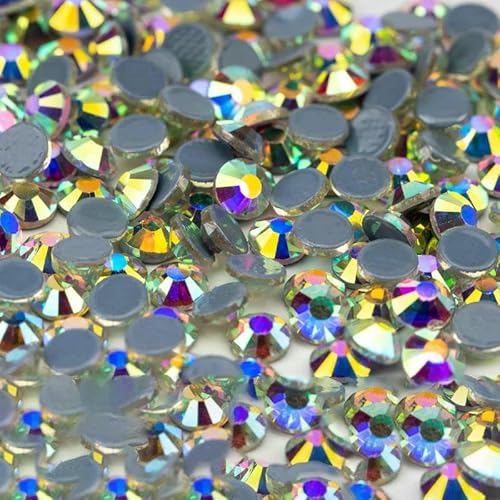 10.000 Stück Großhandels-Glaskristall-Hotfix-Strasssteine mit flacher Rückseite, Glitzer-Strasssteine für DIY-Stoffkleidungsstücke, 055 Crystal AB-SS20 – 10.000 (Stück) von QOVBD