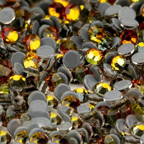 10.000 Stück Großhandels-Glaskristall-Hotfix-Strasssteine mit flacher Rückseite, Glitzer-Strasssteine für DIY-Stoffkleidungsstücke, 062 Vulkan, SS10 – 10.000 (Stück) von QOVBD