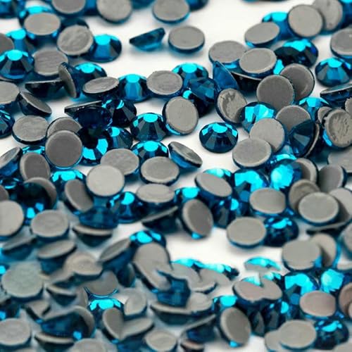 10.000 Stück Großhandels-Glaskristall-Hotfix-Strasssteine mit flacher Rückseite, Glitzer-Strasssteine für DIY-Stoffkleidungsstücke – 025 Indicolite – SS20 – 10.000 (Stück) von QOVBD