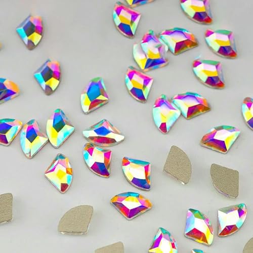 100/500/1440 Stück Kristall-Strasssteine in Glasform, Kristall AB, flache Rückseite, Glitzersteine für DIY-Nagelkunst-Dekorationen, SAB-Serie, 4 x 6 mm – SAB45-1440 100/500/1440 Stück Kristall-Strasssteine in Glasform, Kristall AB, flache Rückseite, Glitzersteine für DIY-Nagelkunst-Dekorationen, SAB-Serie, 4 x 6 mm – SAB45-1440 von QOVBD