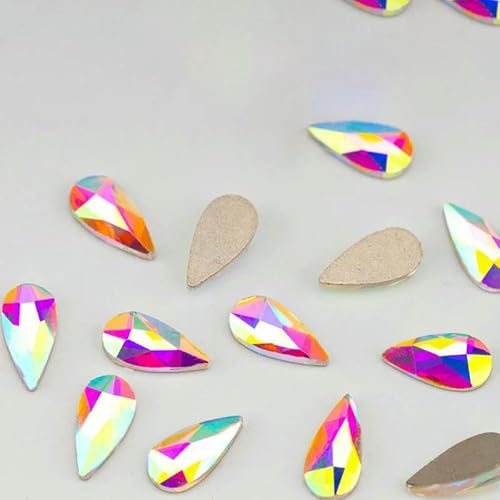 100/500/1440 Stück Kristall-Strasssteine in Glasform, Kristall AB, flache Rückseite, Glitzersteine für DIY-Nagelkunst-Dekorationen, SAB-Serie, 4 x 8 mm – SAB09, 500 100/500/1440 Stück Kristall-Strasssteine in Glasform, Kristall AB, flache Rückseite, Glitzersteine für DIY-Nagelkunst-Dekorationen, SAB-Serie, 4 x 8 mm – SAB09, 500 von QOVBD