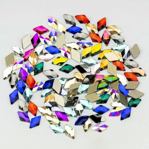 100/500 Stück Neueste Mix-Form Glaskristall-Strasssteine Flatback Strass Glitzersteine für Nailart-Zubehör DIY-Dekoration-Diamant-500 Stück von QOVBD