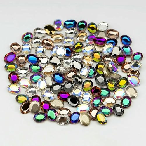 100/500 Stück Neueste Mix-Form Glaskristall-Strasssteine Flatback Strass Glitzersteine für Nailart-Zubehör DIY-Dekoration-Spiegel-500 Stück von QOVBD