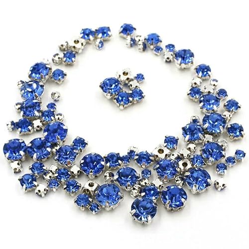 100 Stück/Beutel, gemischte Größe, Glaskristallsteine, Kleidung, lose Perlen, silberne Krallenfassung, zum Aufnähen von Strasssteinen, DIY, Hochzeitskleid, Hellblau, 1 Beutel 100 Stück/Beutel, gemischte Größe, Glaskristallsteine, Kleidung, lose Perlen, silberne Krallenfassung, zum Aufnähen von Strasssteinen, DIY, Hochzeitskleid, Hellblau, 1 Beutel von QOVBD