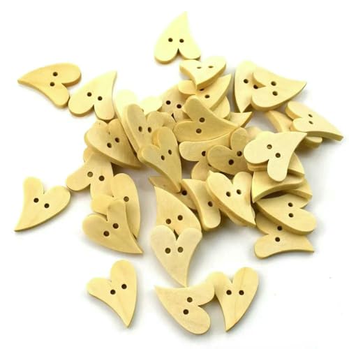 100 Stück 20 mm herzförmige Holzknöpfe zum Nähen von Scrapbooking, DIY, braunes Holz, 2 Löcher, Knopf zum Basteln, Scrapbooking-Zubehör, 20 x 25 mm 100 Stück 20 mm herzförmige Holzknöpfe zum Nähen von Scrapbooking, DIY, braunes Holz, 2 Löcher, Knopf zum Basteln, Scrapbooking-Zubehör, 20 x 25 mm von QOVBD
