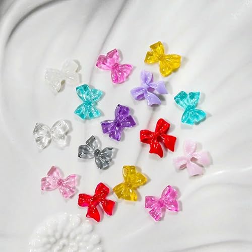 100 Stück 6 mm Aurora Schmetterling Nail Art Charms Harz Kawaii Zubehör Mini 3D Schmetterling Nagel Strass DIY Nail Art Dekorationen-ZCF121-14 von QOVBD