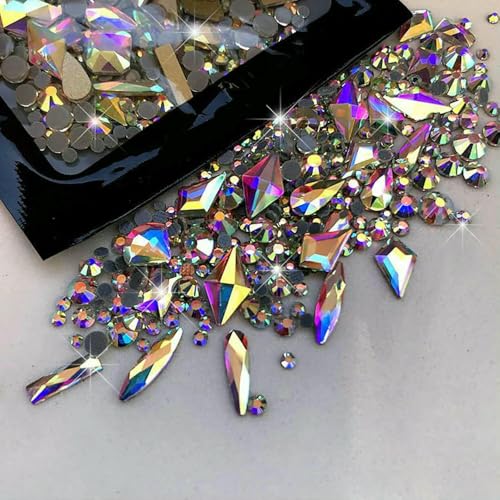 100 Stück 6 mm Aurora Schmetterling Nail Art Charms Harz Kawaii Zubehör Mini 3D Schmetterling Nagel Strass DIY Nail Art Dekorationen-ZD-0114-2 von QOVBD