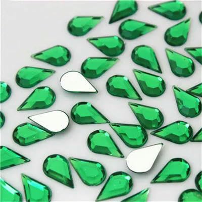 100 Stück 6 x 10 mm, gemischte Farben, Tropfen-Strasssteine, flache Rückseite, Acryl-Edelsteine, Kristallsteine, nicht nähebare Perlen für DIY-Kleidung, Grün 100 Stück 6 x 10 mm, gemischte Farben, Tropfen-Strasssteine, flache Rückseite, Acryl-Edelsteine, Kristallsteine, nicht nähebare Perlen für DIY-Kleidung, Grün von QOVBD