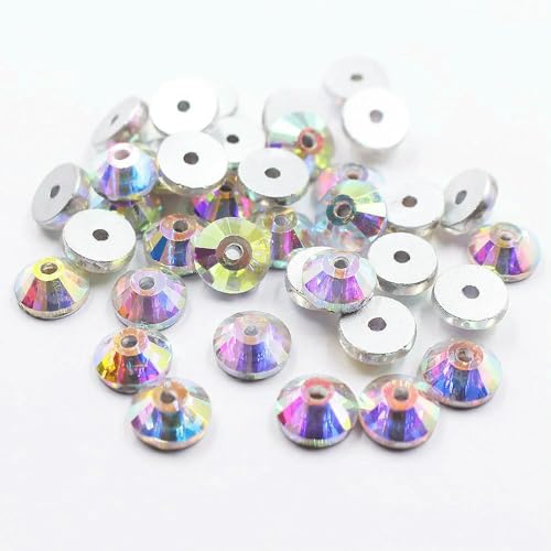 100 Stück Flatback-Glitzerkristalle, Strasssteine, Perlen, Strasssteine, Glasbesatz, zum Aufnähen, Strasssteine, Pailletten, Stoffdekoration, Edelsteine, Kristall AB, 4,0 mm, 100 Stück 100 Stück Flatback-Glitzerkristalle, Strasssteine, Perlen, Strasssteine, Glasbesatz, zum Aufnähen, Strasssteine, Pailletten, Stoffdekoration, Edelsteine, Kristall AB, 4,0 mm, 100 Stück von QOVBD