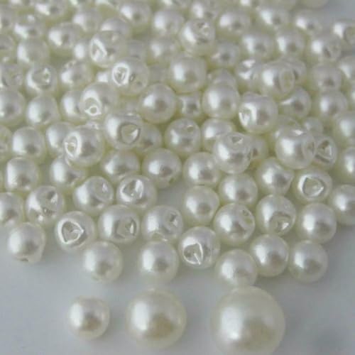 100 Stück Kleiderknöpfe, modisches Seitenloch, 6 mm/8 mm/10 mm, Perlmuttknöpfe, DIY-Nähzubehör, siehe Creme, Durchmesser 8 mm von QOVBD