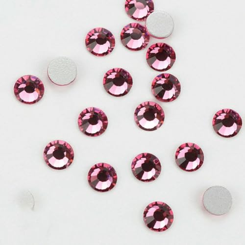 101–133 Kaltfixierungskristalle, flache Rückseite, silberne Rückseite, nicht Hotfix-Strasssteine für Taschen, Schuhe, Kleidungsstücke, Telefon, DIY-Nagelkunst, 125 Rose, 5 mm, SS20, 1440 Stück von QOVBD