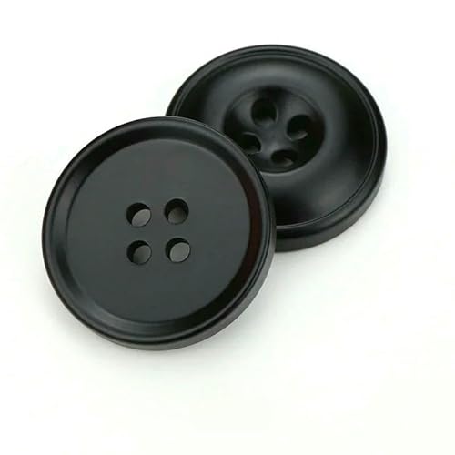 10PCs 15/20/25mm Resin Sewing Buttons Scrapbooking 4 Holes Round Button DIY Sewing Coat Garment Handmade Clothing Accessories-Black-20mm von QOVBD