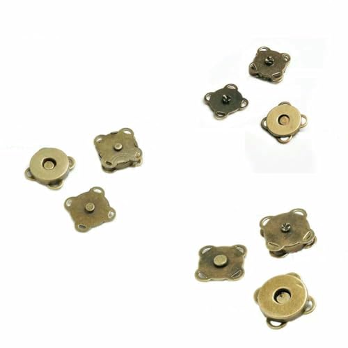 10er-Set Metall-Druckknöpfe, Magnetknöpfe, Näh-Magnetverschlüsse, Verschlüsse, Schnallen für Kleidung, Taschen, DIY-Bastelzubehör, 10–18 mm, Bronze, 18 mm von QOVBD