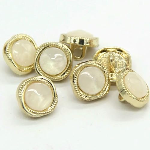 11mm Small Shirt Round Gold Metal Buttons For Clothing Chic Blouse Sleeve Dress Cuff Collar Decorations Sewing Accessories-Gold White-11mm 10pcs 11mm Small Shirt Round Gold Metal Buttons For Clothing Chic Blouse Sleeve Dress Cuff Collar Decorations Sewing Accessories-Gold White-11mm 10pcs von QOVBD