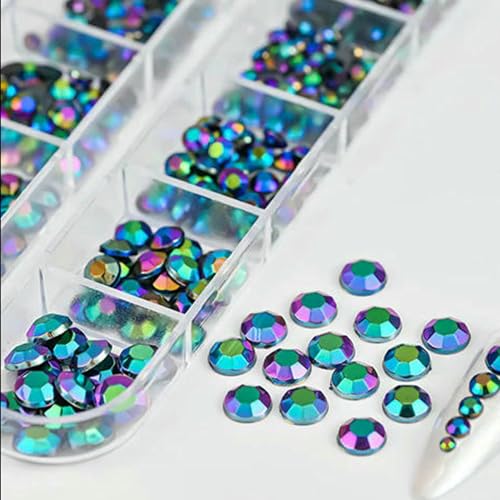 12 Gitter SS6-SS30 Gemischte Nagel-Strasssteine, glänzend, klar/gold/pink/blau, Diamant, flache Rückseite, Nagel-Edelsteine, Glassteine, Nageldekoration-PH194-10 12 Gitter SS6-SS30 Gemischte Nagel-Strasssteine, glänzend, klar/gold/pink/blau, Diamant, flache Rückseite, Nagel-Edelsteine, Glassteine, Nageldekoration-PH194-10 von QOVBD