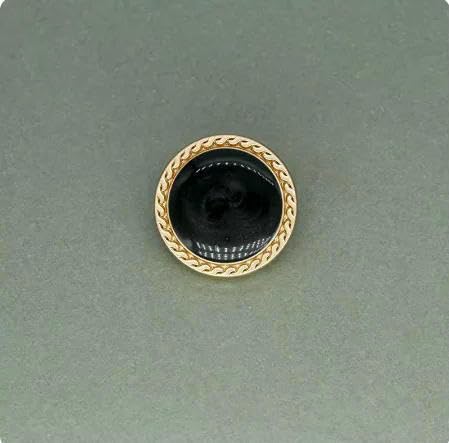 12 Stück 15/20/25 mm goldene Perlen-Metallknöpfe für Vintage-Anzug, Mantel, Kleid, Knopf, Kleidung, Nähen, Kleidungsstückzubehör, B025-schwarz-15 mm, 12 Stück von QOVBD