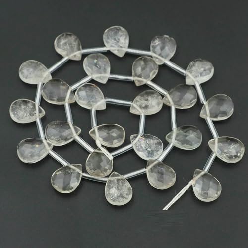 14,0 mm Wassertropfen-Steinperlen, natürlicher Kristall, Schmuckherstellung, Amethyst, Lapislazuli, Schmuckherstellung, DIY-Armband, Edelstein-Accessoire, klarer Quarz, 24 Stück von QOVBD