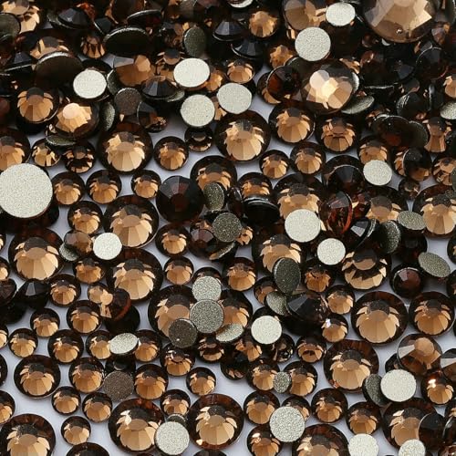 1440 Stück/Beutel SS3-SS20 Goldener Boden, nicht Hotfix-Strasssteine, Bling-Bling, glasklarer Kristall für die Kleidungsdekoration-Rauchtopas-SS3-SS20-1440 Stück von QOVBD