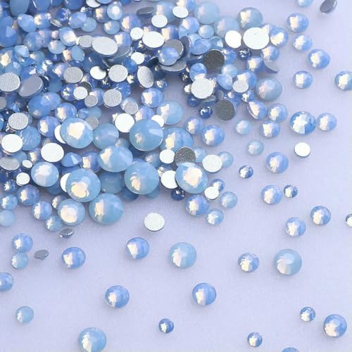 1440 Stück/Packung, gemischte Größen, SS3–SS20, schwarzes Glas, flache Rückseite, Glitzer-Diamant, nicht Hotfix-Strasssteine für Nagelkunst, Kleidung, Blauer Opal, gemischte Größen, 1440 Stück 1440 Stück/Packung, gemischte Größen, SS3–SS20, schwarzes Glas, flache Rückseite, Glitzer-Diamant, nicht Hotfix-Strasssteine für Nagelkunst, Kleidung, Blauer Opal, gemischte Größen, 1440 Stück von QOVBD