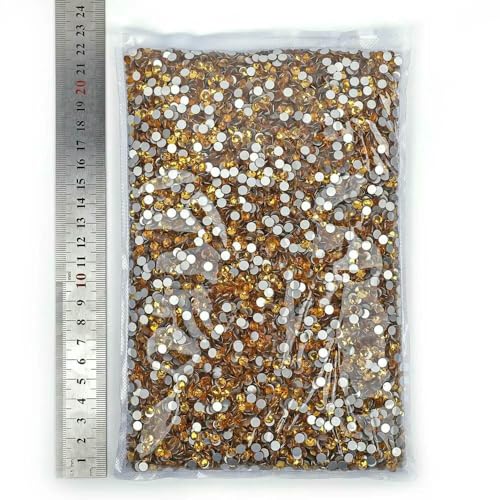 14400 Stück, 100 Brutto-Großpackung, Flatback-Kristall AB, nicht Hotfix-Strasssteine, Glitzerkristall SS3-SS20 für Nagelkunst, Hochzeit, Topas, SS20, 14400 Stück von QOVBD