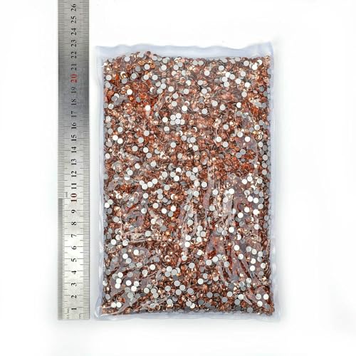 14400 Stück, 100 Brutto-Großpackung, flache Rückseite, Kristall AB, nicht Hotfix-Strasssteine, Glitzerkristall SS3–SS20 für Nagelkunst, Hochzeit, Champagner, SS20, 1 von QOVBD