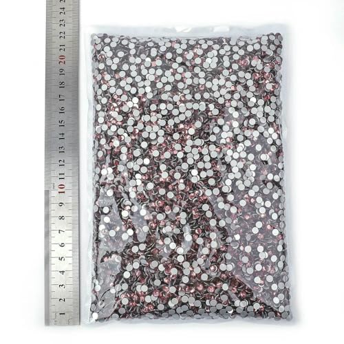 14400 Stück, 100 Brutto-Großpackung, flache Rückseite, Kristall AB, nicht Hotfix-Strasssteine, Glitzerkristall SS3-SS20 für Nagelkunst, Hochzeit, Heller Amethyst, SS1 von QOVBD