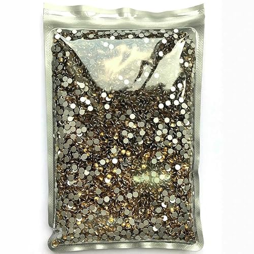 14400 Stück, 100 Brutto-Großpackung, flache Rückseite, Kristall AB, nicht Hotfix-Strasssteine, Glitzerkristall SS3–SS20 für Nagelkunst, Hochzeit, Helltopas, SS20, 14 von QOVBD