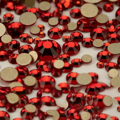 14400 Stück SS4–SS20, Glas-Strasssteine, Kristall, nicht zum Hotfixieren, goldfarbene Flatback-Steine für DIY-Nagelkunst-Zubehör, gemischte Größe, 14400 Stück von QOVBD