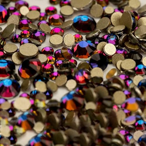 14400 Stück SS4–SS20, Glas-Strasssteine, Kristall, nicht zum Hotfixieren, goldfarbene Flatback-Steine für DIY-Nagelkunst-Zubehör, gemischte Größen, 14400 Stück 14400 Stück SS4–SS20, Glas-Strasssteine, Kristall, nicht zum Hotfixieren, goldfarbene Flatback-Steine für DIY-Nagelkunst-Zubehör, gemischte Größen, 14400 Stück von QOVBD