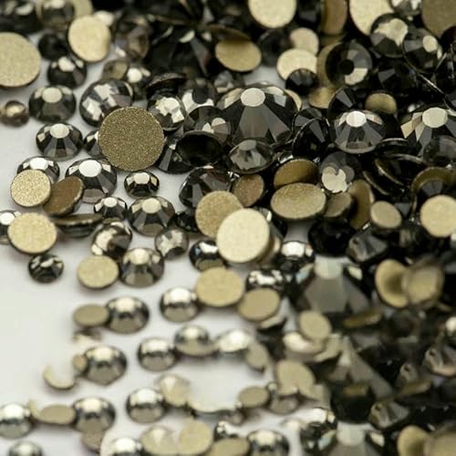 14400 Stück SS4–SS20, Glas-Strasssteine, Kristall, nicht zum Hotfixieren, goldfarbene Flatback-Steine für DIY-Nagelkunst-Zubehör, gemischte Größen, 14400 Stück von QOVBD