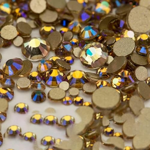 14400 Stück SS4–SS20, Glas-Strasssteine, Kristall, nicht zum Hotfixieren, goldfarbene Flatback-Steine für DIY-Nagelkunst-Zubehör, gemischte Größen, 14400 Stück 14400 Stück SS4–SS20, Glas-Strasssteine, Kristall, nicht zum Hotfixieren, goldfarbene Flatback-Steine für DIY-Nagelkunst-Zubehör, gemischte Größen, 14400 Stück von QOVBD