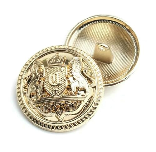 15/20/25 mm modische Metallknöpfe, Nähzubehör, schwarze goldene Knöpfe für Hemd, Mantel, Jacke, dekorative Knöpfe für Kleidung, Gold, 15 mm, 10 Stück 15/20/25 mm modische Metallknöpfe, Nähzubehör, schwarze goldene Knöpfe für Hemd, Mantel, Jacke, dekorative Knöpfe für Kleidung, Gold, 15 mm, 10 Stück von QOVBD