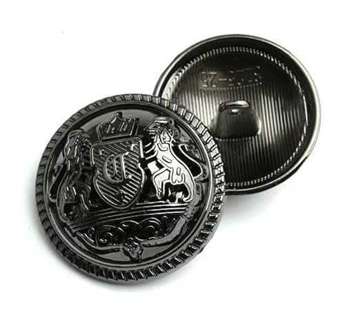 15/20/25 mm modische Metallknöpfe, Nähzubehör, schwarze goldene Knöpfe für Hemd, Mantel, Jacke, dekorative Knöpfe für Kleidung, schwarz, 20 mm, 10 Stück 15/20/25 mm modische Metallknöpfe, Nähzubehör, schwarze goldene Knöpfe für Hemd, Mantel, Jacke, dekorative Knöpfe für Kleidung, schwarz, 20 mm, 10 Stück von QOVBD