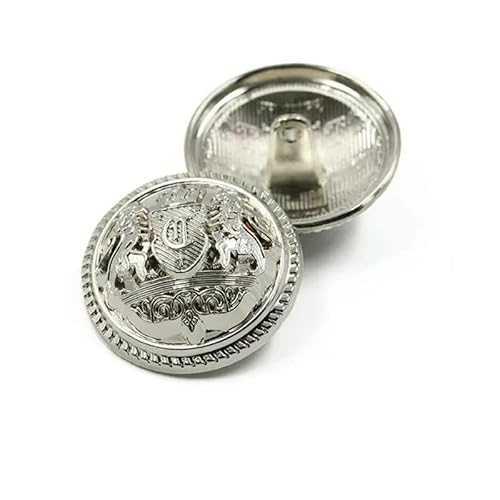 15/20/25 mm modische Metallknöpfe, Nähzubehör, schwarze und goldene Knöpfe für Hemd, Mantel, Jacke, dekorative Knöpfe für Kleidung, Silber, 15 mm, 10 Stück 15/20/25 mm modische Metallknöpfe, Nähzubehör, schwarze und goldene Knöpfe für Hemd, Mantel, Jacke, dekorative Knöpfe für Kleidung, Silber, 15 mm, 10 Stück von QOVBD