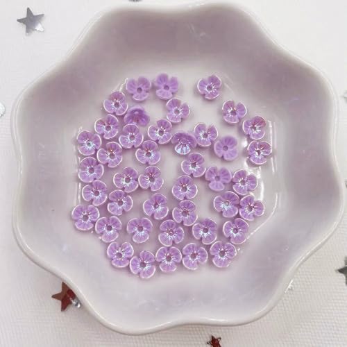 150 Stücke 6mm Mini Bunte 3D Blume Nail art Strass 1 Loch Knöpfe Applikationen Sammelalbum DIY Maniküre Zubehör Ornamente L09-1 von QOVBD