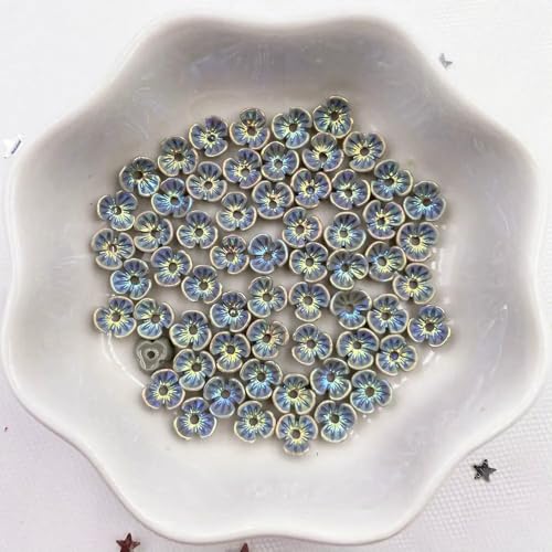 150 Stücke 6mm Mini Bunte 3D Blume Nail art Strass 1 Loch Knöpfe Applikationen Sammelalbum DIY Maniküre Zubehör Ornamente L09-9 von QOVBD