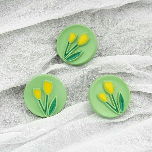 18mm Cute Flower Buttons Vintage Button for DIY Children Clothing Shirt Ladies Knitwear Shirts Sewing Accessories Botones-Green-4pcs von QOVBD