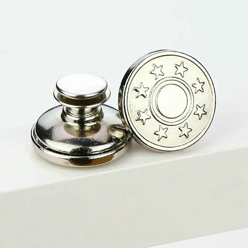 2/4 Stück verstellbare Jeansknöpfe 17 mm, ohne Werkzeug, wiederverwendbare Sofort-Jeansknöpfe, Stecknadeln, Ersatz für Hosen, Jeansspanner, Typ 10, 17 mm, 4 Stück 2/4 Stück verstellbare Jeansknöpfe 17 mm, ohne Werkzeug, wiederverwendbare Sofort-Jeansknöpfe, Stecknadeln, Ersatz für Hosen, Jeansspanner, Typ 10, 17 mm, 4 Stück von QOVBD