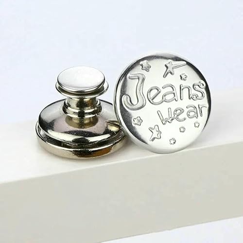 2/4 Stück verstellbare Jeansknöpfe 17 mm, ohne Werkzeug, wiederverwendbare Sofort-Jeansknöpfe, Stecknadeln, Ersatz für Hosen, Jeansspanner, Typ 12, 17 mm, 4 Stück 2/4 Stück verstellbare Jeansknöpfe 17 mm, ohne Werkzeug, wiederverwendbare Sofort-Jeansknöpfe, Stecknadeln, Ersatz für Hosen, Jeansspanner, Typ 12, 17 mm, 4 Stück von QOVBD